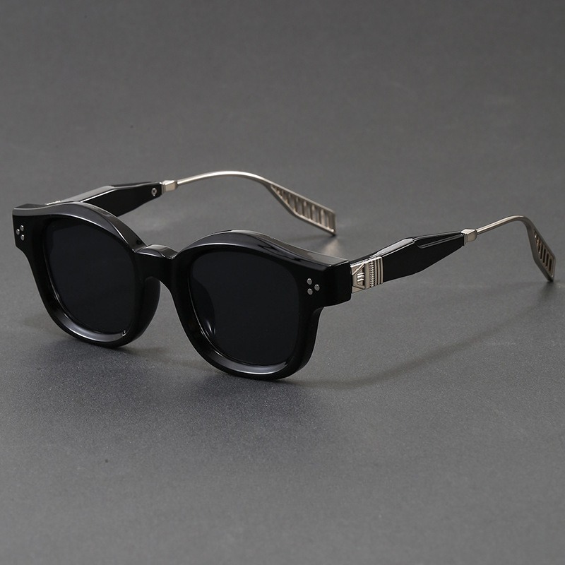 Sunglasses Polarized Men - Retro Square Acetate Sunglasses Rivet Decor