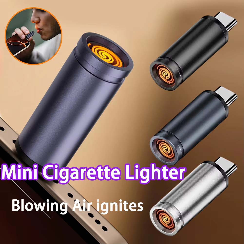 Lighter Windproof - Mini Type-C Mobile Phone Cigarette Lighter