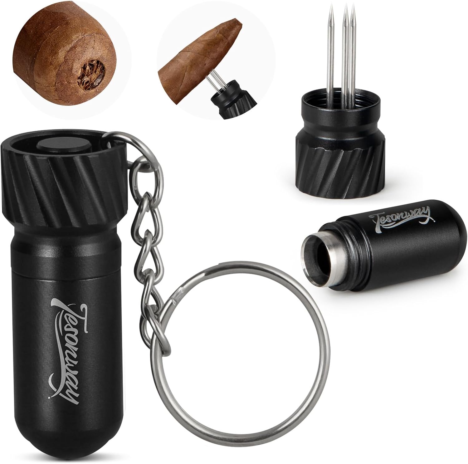 Men Accessories Drawing - Cigar Punch Cutter, 2-in-1 Cigar Needle,