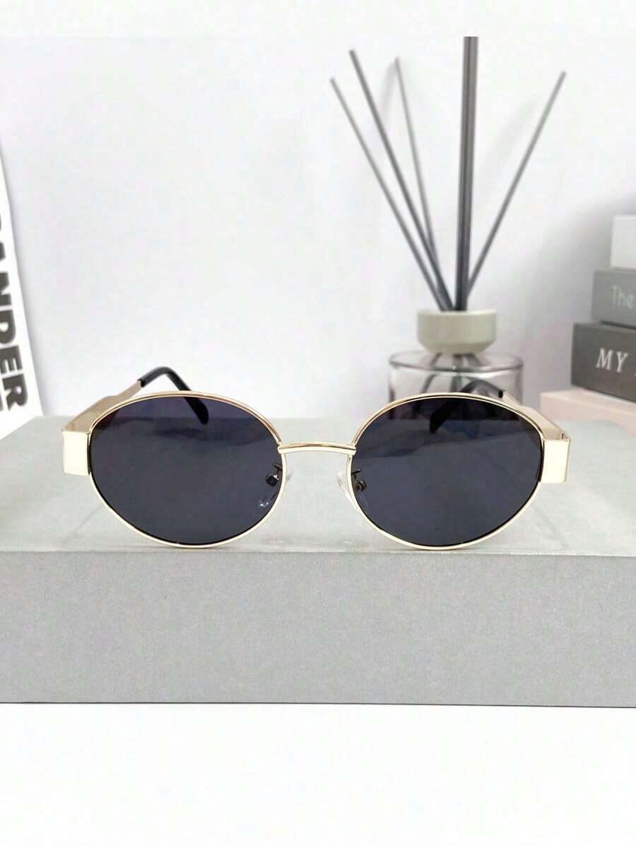 Sunglasses Polarized Men - New Retro High-End Metal Oval Small