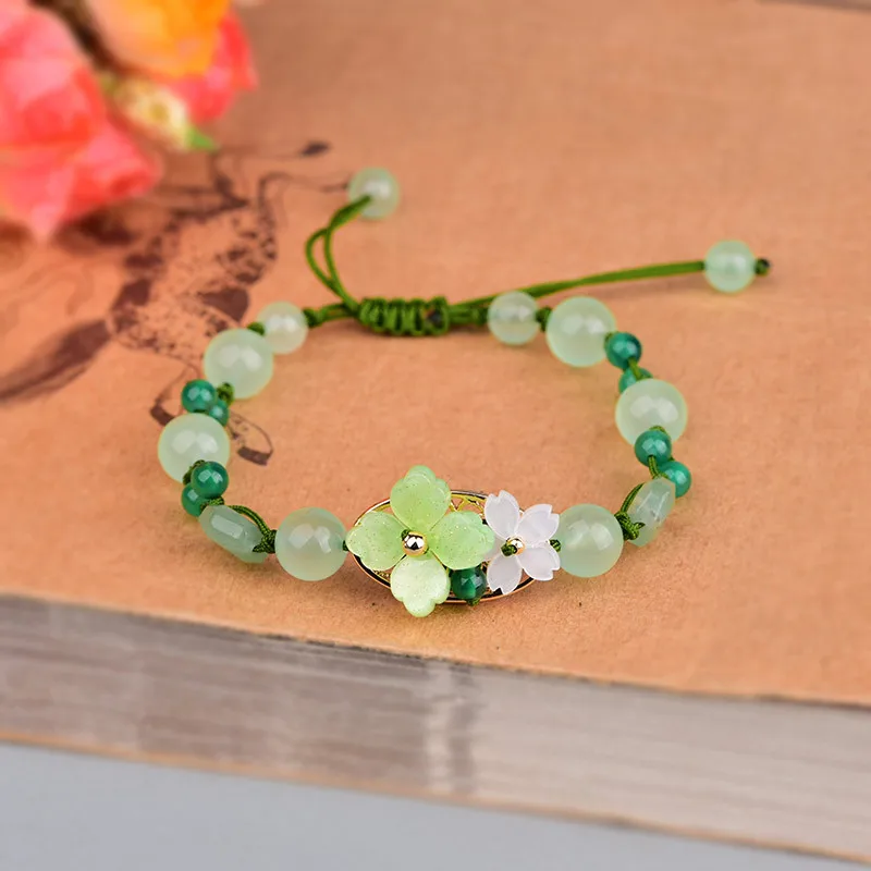 Green Jade Flower Bracelet Amu - đánh giá và giá Bracelet Beaded Men