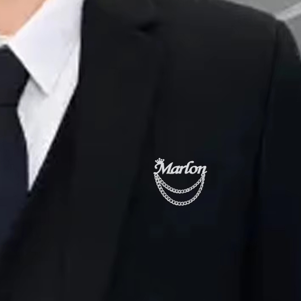 Personalized Name Brooch Custo - đánh giá và giá Men Accessories Brooch