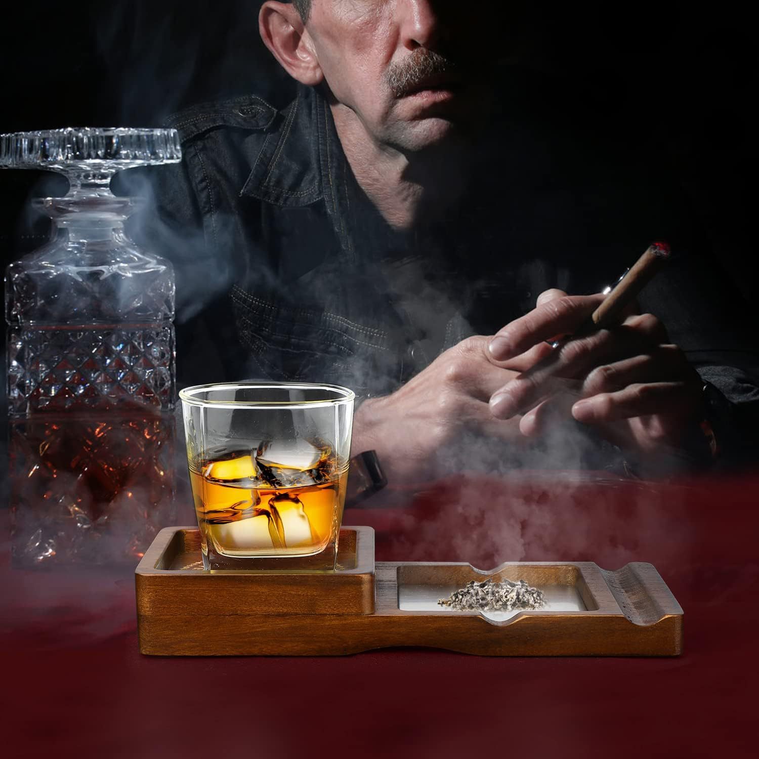 Solid Wood Cigar Ashtray Tray  - đánh giá và giá Cigar Cutter Set