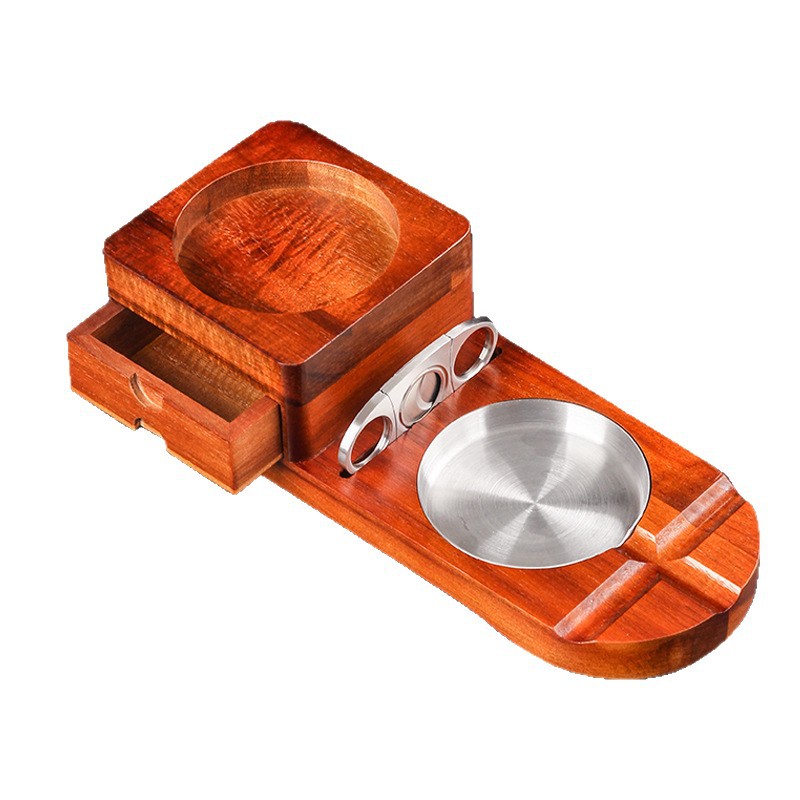 Solid Wood Cigar Ashtray Tray  - đánh giá và giá Cigar Cutter Set