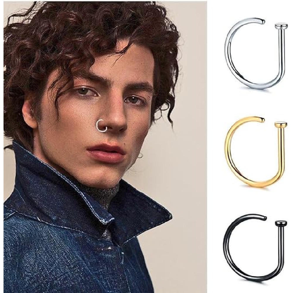4 Pack Non Piercing D-Shaped N - đánh giá và giá Men Accessories Collection