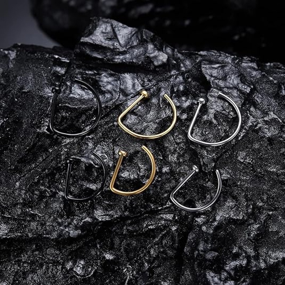 4 Pack Non Piercing D-Shaped N - đánh giá và giá Men Accessories Collection
