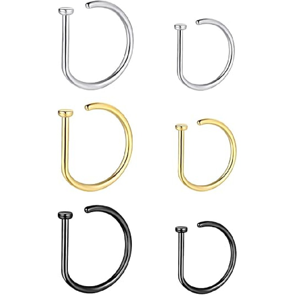 4 Pack Non Piercing D-Shaped N - đánh giá và giá Men Accessories Collection