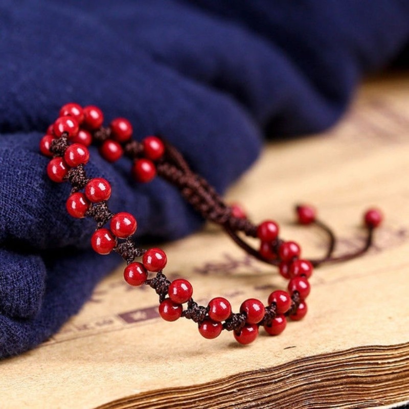Customized Natural Red Cinnaba - đánh giá và giá Bracelet Beaded Men