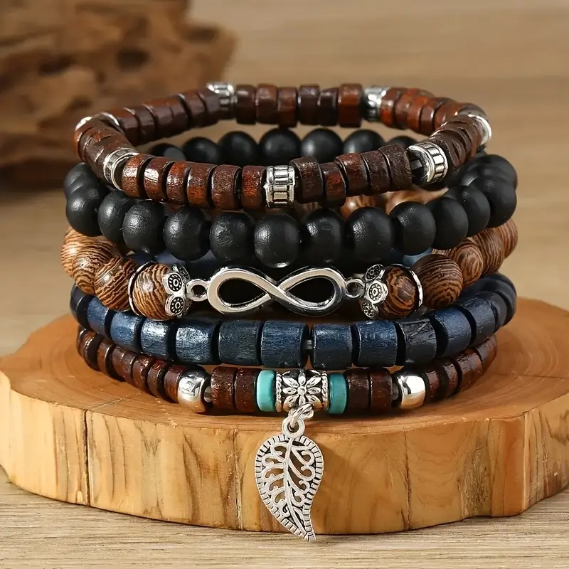 41PCS Natural Wood Elastic Bea - đánh giá và giá Bracelet Beaded Men