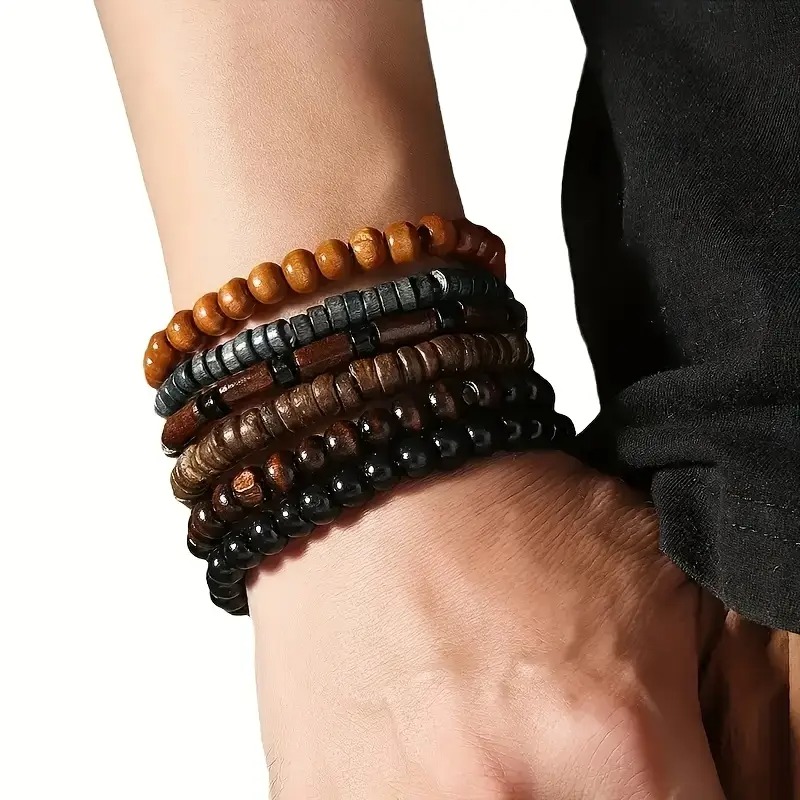 41PCS Natural Wood Elastic Bea - đánh giá và giá Bracelet Beaded Men