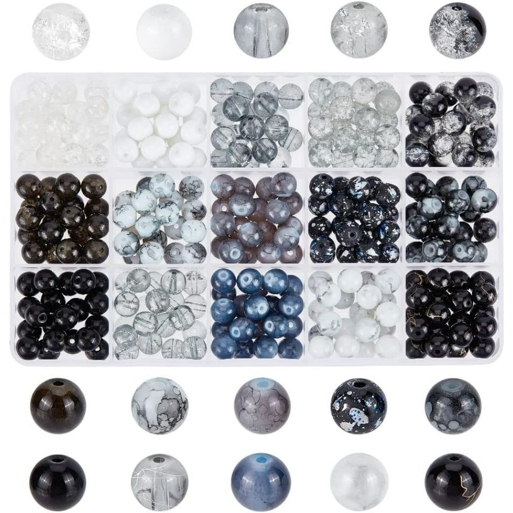 300pcs 8mm Black Glass Beads 1 - đánh giá và giá Bracelet Beaded Men