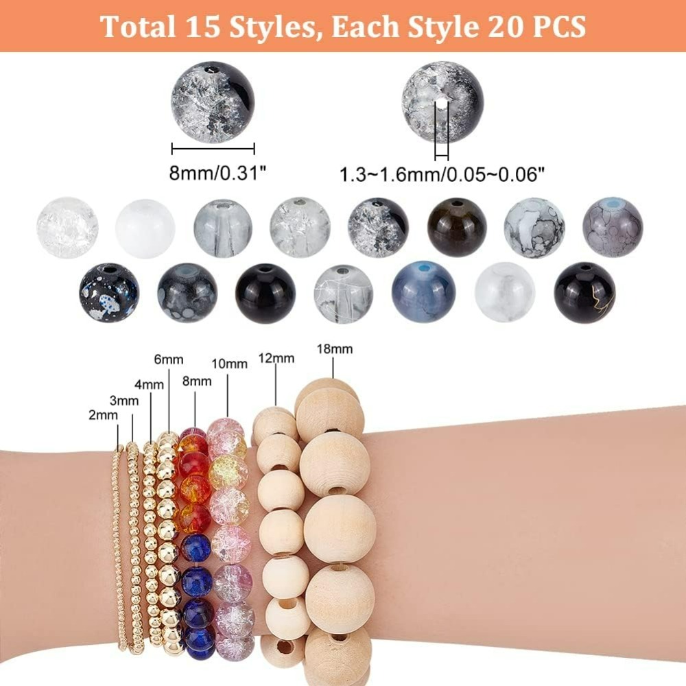 300pcs 8mm Black Glass Beads 1 - đánh giá và giá Bracelet Beaded Men