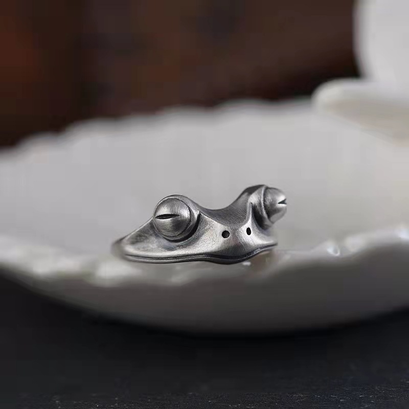 Retro Distressed Frog Ring For - đánh giá và giá Men Accessories Drawing