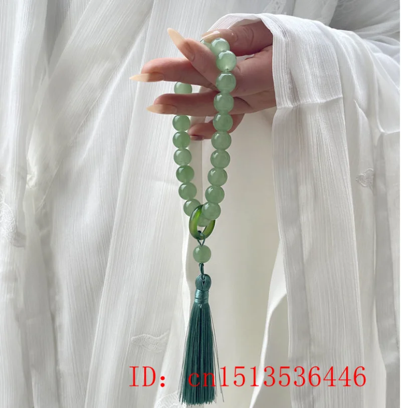 Đá Ngọc Tủy Xanh Hạt 12Mm Tua  - đánh giá và giá Bracelet Beaded Men
