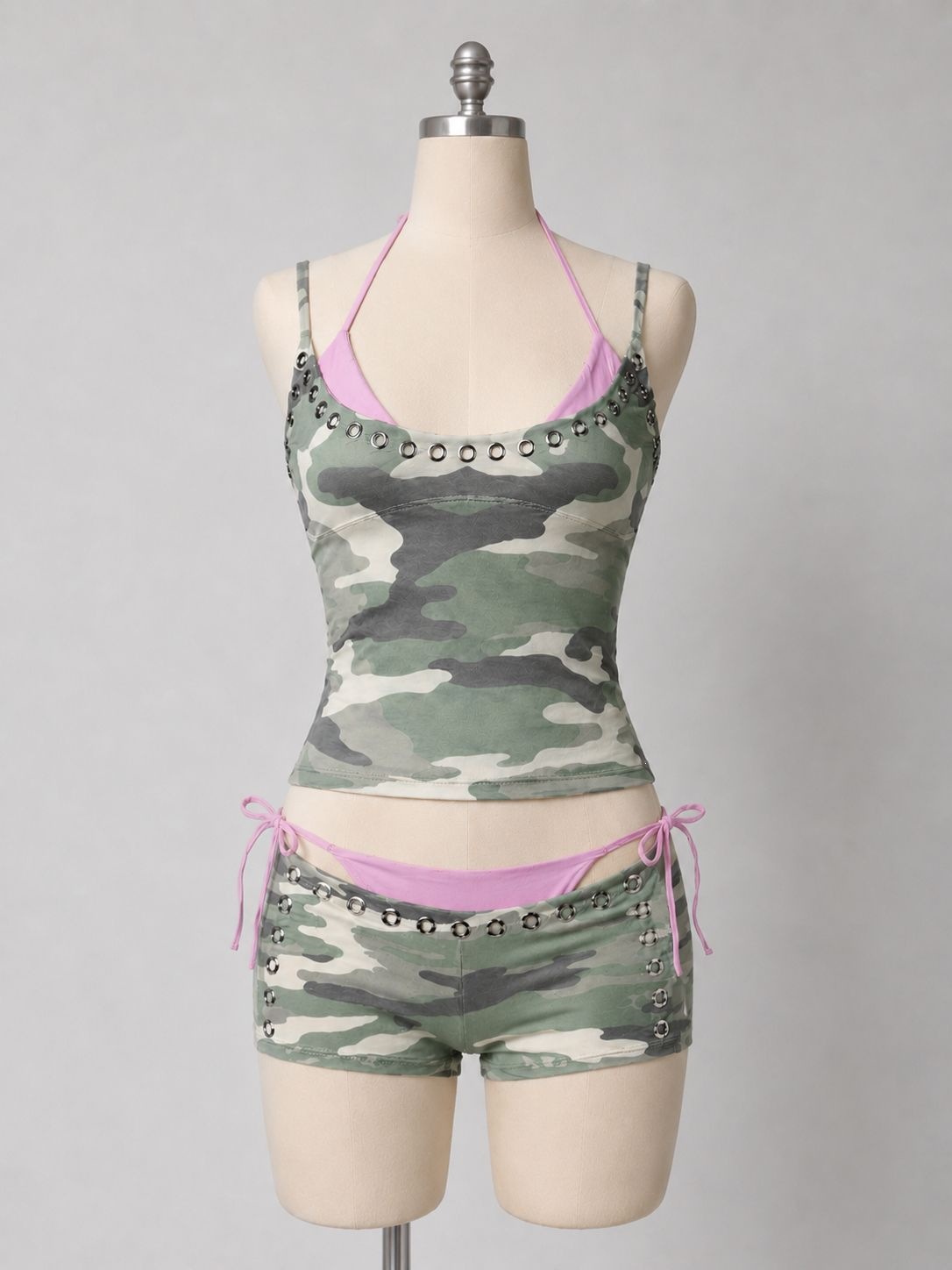 Y2K retro camouflage two-piece - đánh giá và giá Men Accessories To Wear